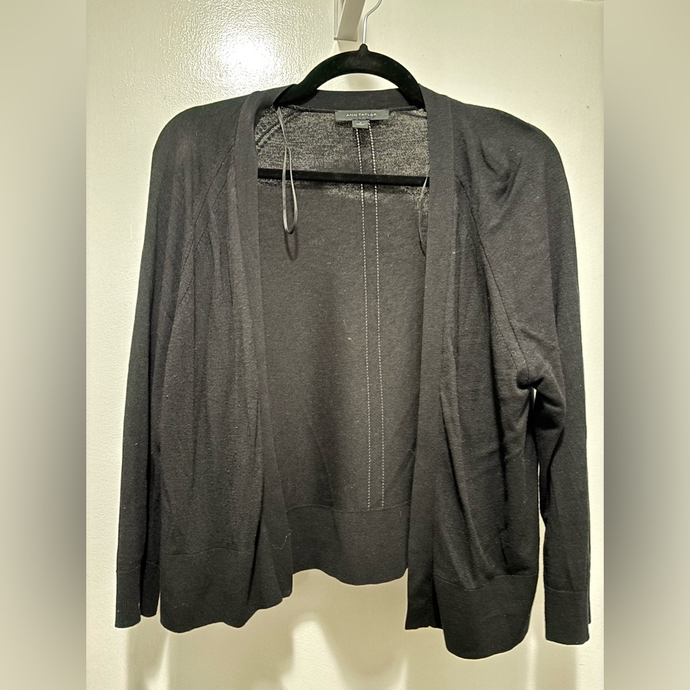 Ann Taylor Black Open-Front Women's Cardigan Medium